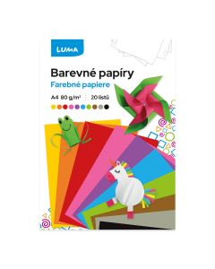 Farebný papier, A4, 80 g, 20 hárkov