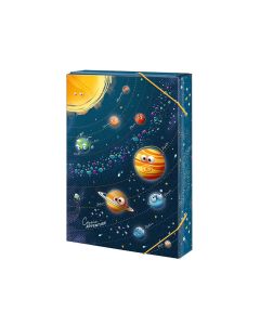 Školské dosky na zošity s boxom „Cosmic adventure - vesmír“, 2026, A4, lamino