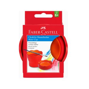 Pohár na vodu Faber Castell „clic & go“, červený