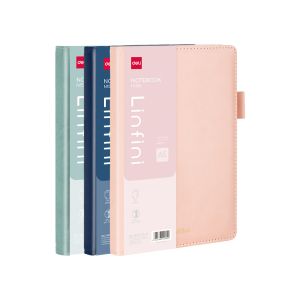 Poznámkový zápisník v tvrdých doskách „Deli Linfini“, A5, linajkový, 144 listov, mix farieb