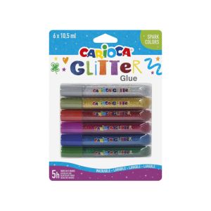 Farby Carioca Glitter Glue, 10,5 ml, sada 6 ks