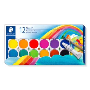 Vodové farby Staedtler so štetcom, 12 ks
