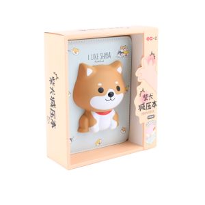 Poznámkový zápisník 3D, B6, „pes Shiba“, 128 listov, mix liniatúr