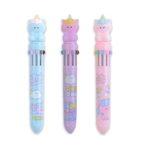Guľôčkové pero „unicorn“, 10-farebné, mix farieb
